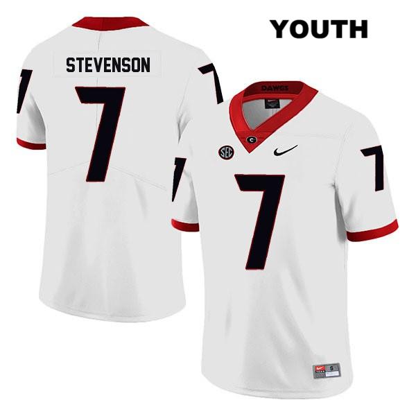 Georgia Bulldogs Youth Tyrique Stevenson #7 NCAA Legend Authentic White Nike Stitched College Football Jersey PPA7856HB